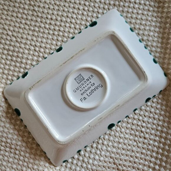 Gmundner Keramik Studio - Exclusiv fur Fa. Lothring Green & White Ceramic‎ Plate - Picture 4 of 10